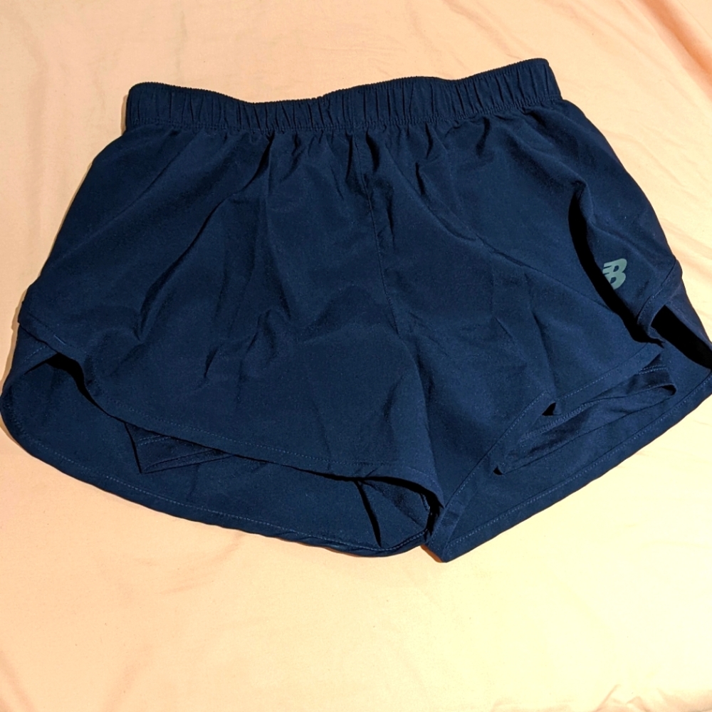 New Balance 2 in 1 Sz S Running Shorts Navy Blue